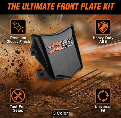 Electric DirtBike Front Number Plate with 2pcs JFG Stickers