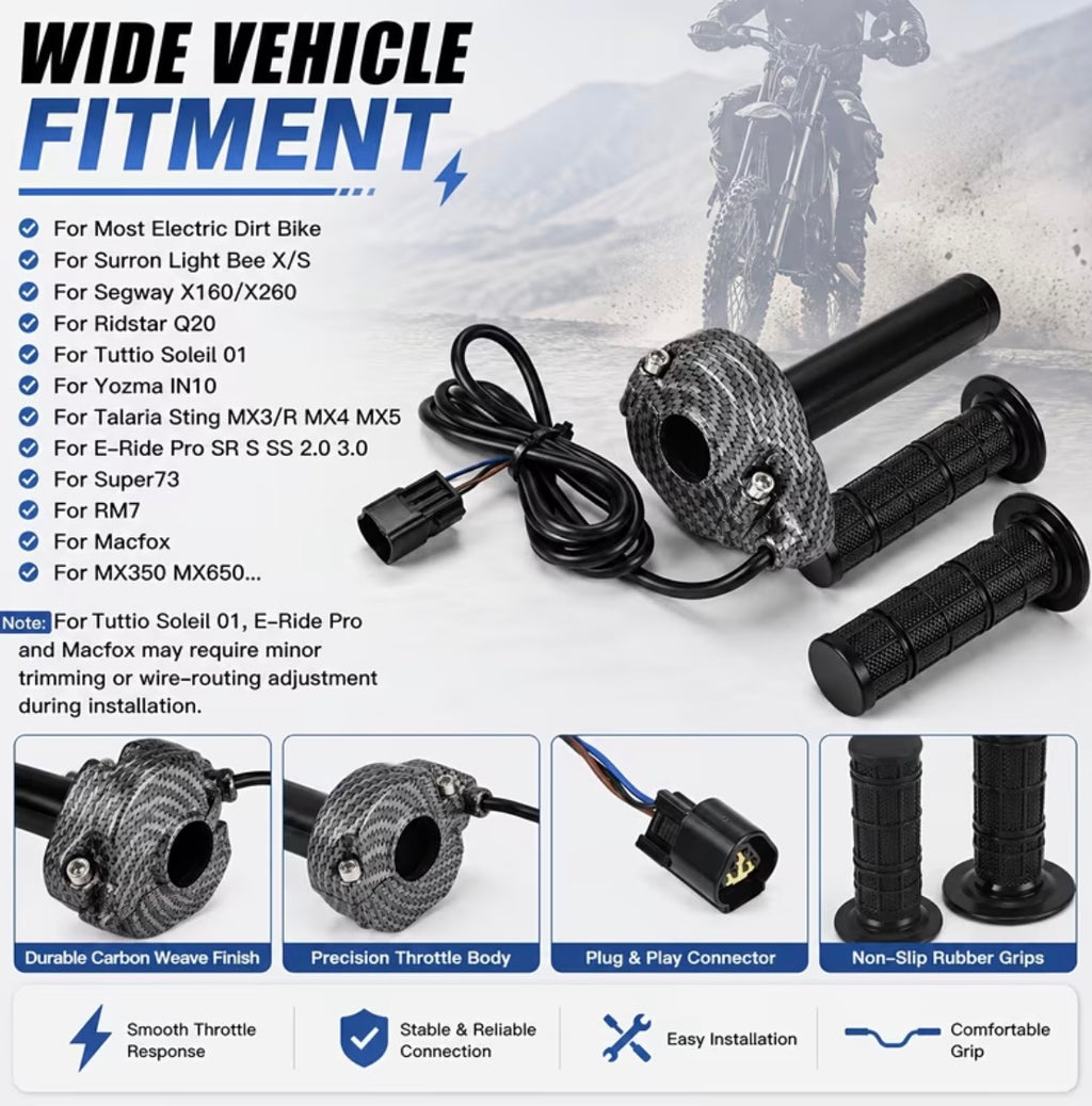 YOZMA IN10 CARBON FIBER SURRON THROTTLE AND OTHER EMOTO’S